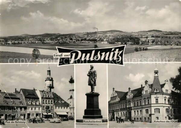 Pulsnitz Sachsen Platz der Befreiung Rietscheldenkmal Ku
