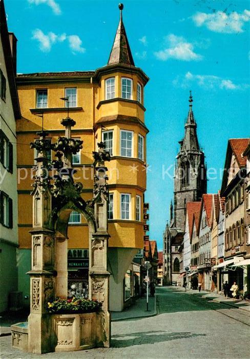 Reutlingen BW Wilhelmstraße Lindenbrunnen Marienkirch