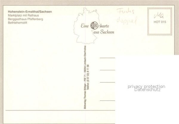 Hohenstein-Ernstthal Marktplatz Rathaus Berggasthaus Pfaffen – Bild 2