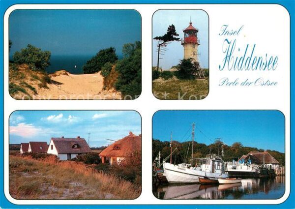 Insel Hiddensee Strandweg Leuchtturm Hafen Reethäuser