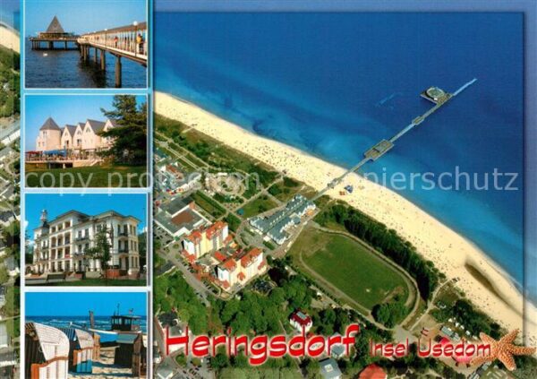 Heringsdorf Ostseebad Usedom Fliegeraufnahme Seebrücke Sanatorium St