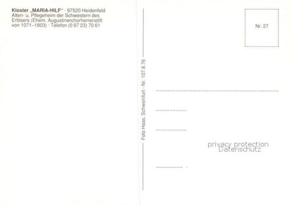 Heidenfeld Kloster Maria Hilf – Bild 2