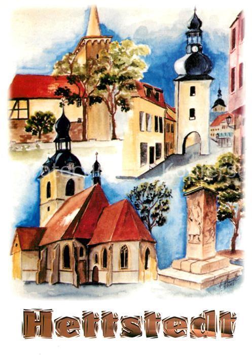 Hettstedt Kirche Denkmal Stadtturm Künstlerkarte