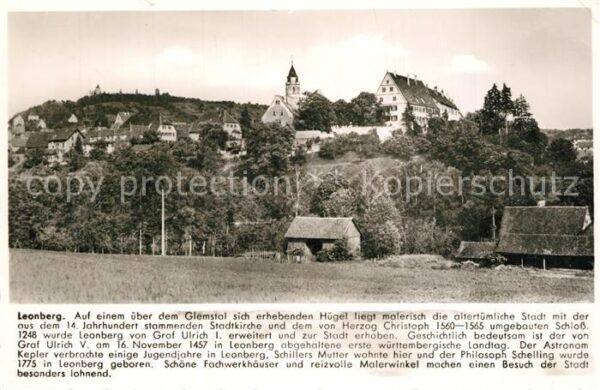 Leonberg Wuerttemberg Ansicht mit Schloss Franckh Chronik Kar