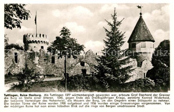 Tuttlingen Burgruine Honburg Franckh Chronik Karte
