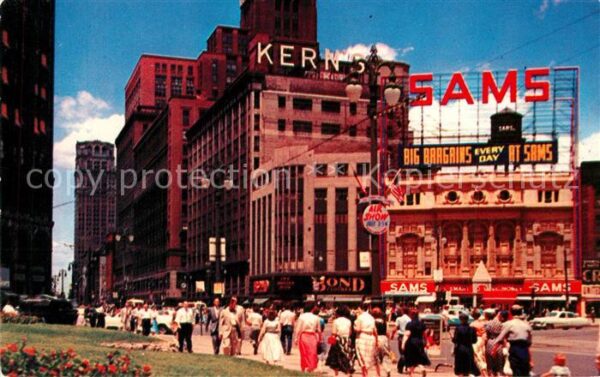 Detroit Michigan Woodward Avenue at Michigan Avenue