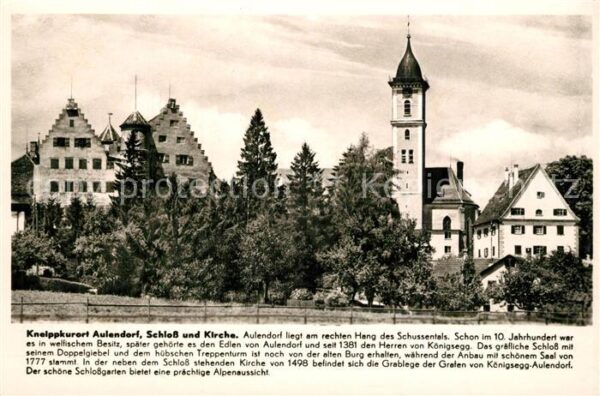 Aulendorf Ortsansicht mit Schloss und Kirche Knei