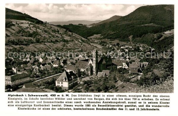 Alpirsbach Stadtpanorama Schwarzwald Chronik