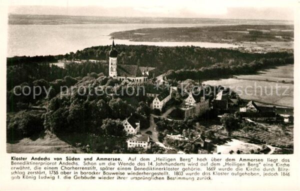 Kloster Andechs Ansicht von Süden mit Ammersee Fliegera