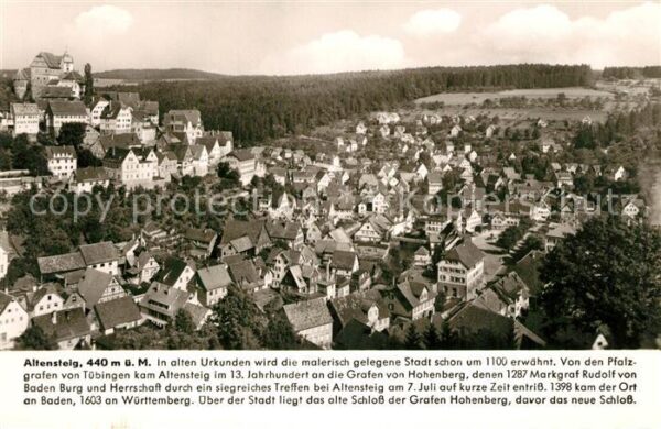 Altensteig Schwarzwald Stadtpanorama mit Burg Geschichte Franc