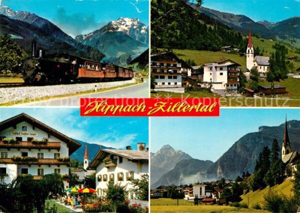 Hippach Teilansichten Kirche Gasthof Restaurant