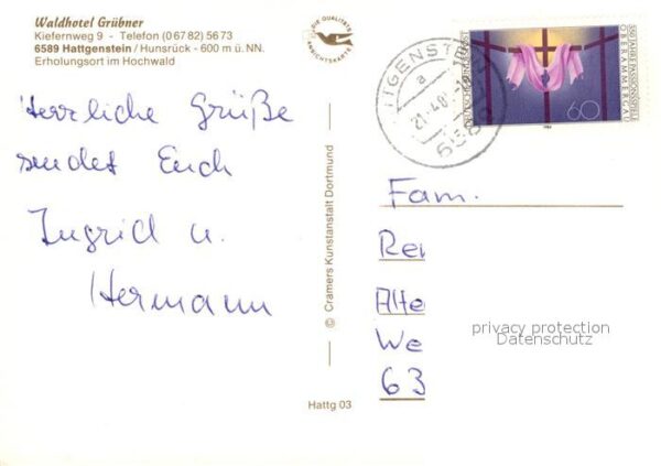Hattgenstein Waldhotel Grübner Restaurant Fremdenzim – Bild 2