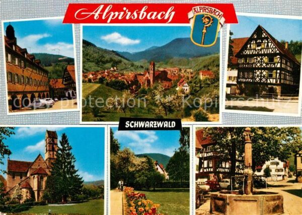Alpirsbach Teilansichten Fachwerkhäuser Brunnen Ki