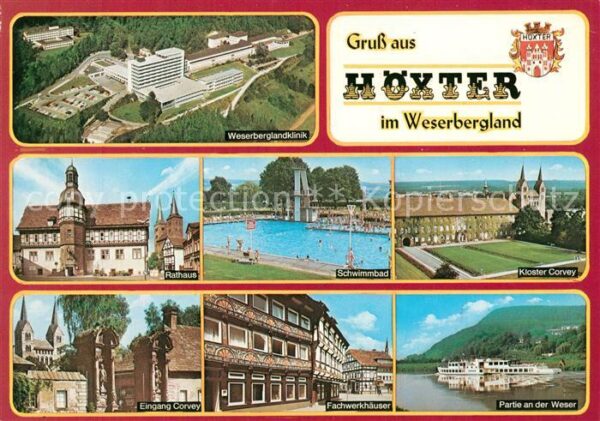 Hoexter Weser Weserberglandklinik Luftbild Rathaus Sc