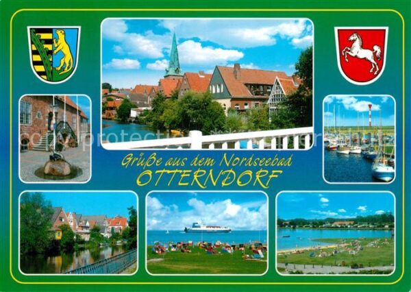 Otterndorf Niederelbe Ortsmotiv mit Kirche Hafen Häuserpartie