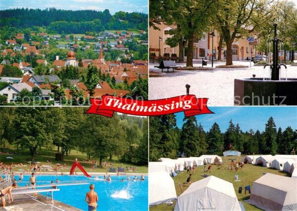 Thalmaessing Mittelfranken Stadtpanorama Freibad Marktplatz Brunne