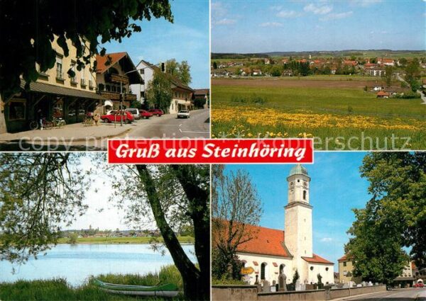 Steinhoering Hauptstrasse Kirche Uferpartie am See L