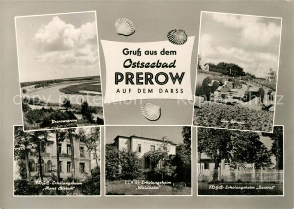 Prerow Ostseebad Prerowstrom FDGB Erholungsheime Strand