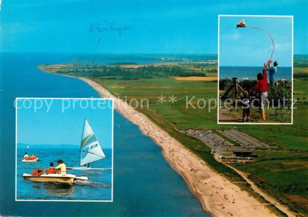 Kappeln Schlei Weidefelder Strand Motorboot Windsurfen