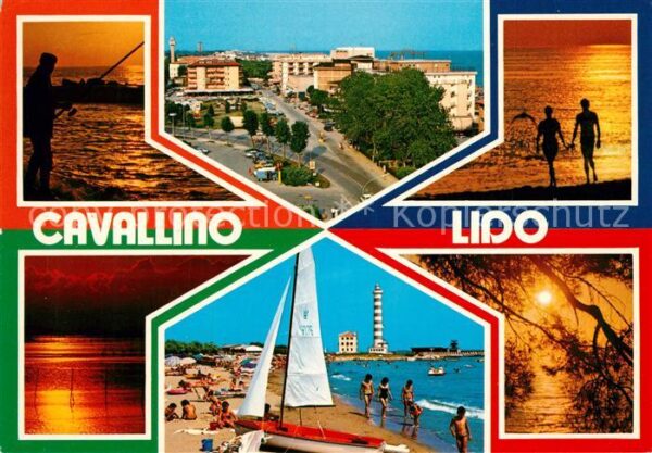 Cavallino Venezia Teilansicht Strand Leuchtturm Angler Sp