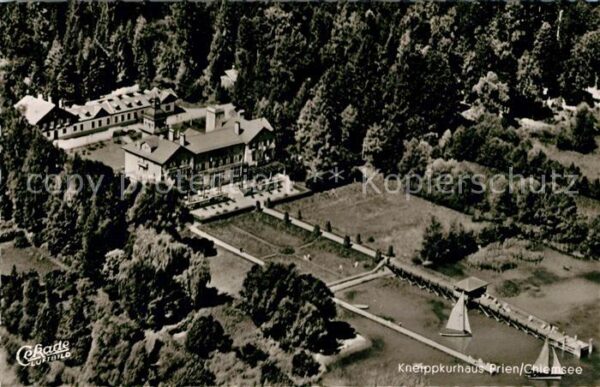 Prien Chiemsee Fliegeraufnahme Kneippkurhaus