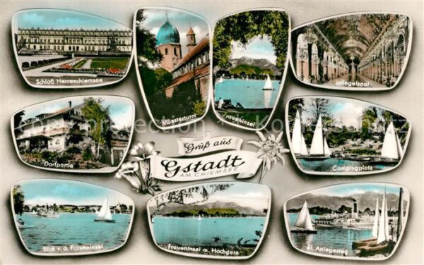 Gstadt Chiemsee Schloss Herrenchiemsee Münsterturm Frau