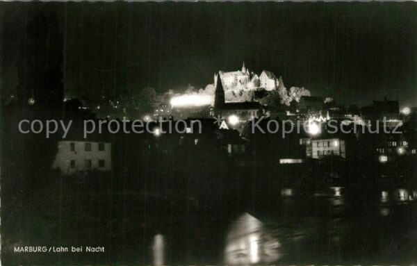 Marburg Lahn Nachtaufnahme Schloss