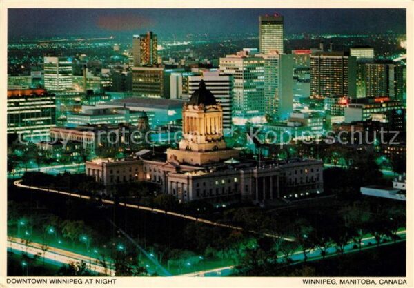 Winnipeg Downtown Manitoba Nachtaufnahme