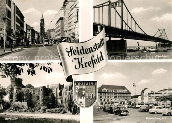 Krefeld Burg Linn Bahnhofsvorplatz Rheinbrücke