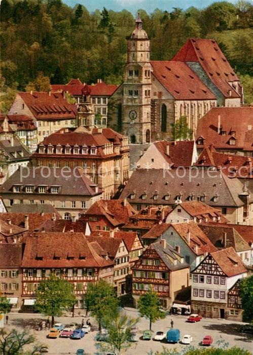 Schwaebisch Hall Haalplatz Rathaus Michaelskirche