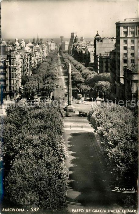 Barcelona Cataluna Pseo de Gracia Hacia el Mar