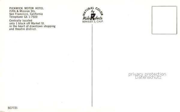 San Francisco California Pickwick Motor Hotel – Bild 2