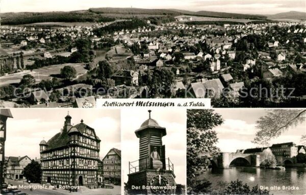 Melsungen Fulda Fliegeraufnahme Marktplatz Rathaus Brüc