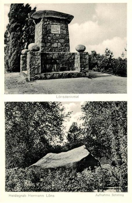 Walsrode Lueneburger Heide Lönsdenkmal Heidegrab Hermann Löns