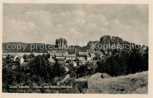 Ostrau Sachsen mit Schrammsteine