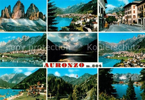 Auronzo di Cadore Fliegeraufnahme Seepartie Zinnen