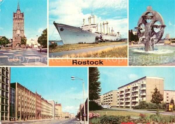 Rostock Brunnen Schiff Lange-Strasse Pawlowstra