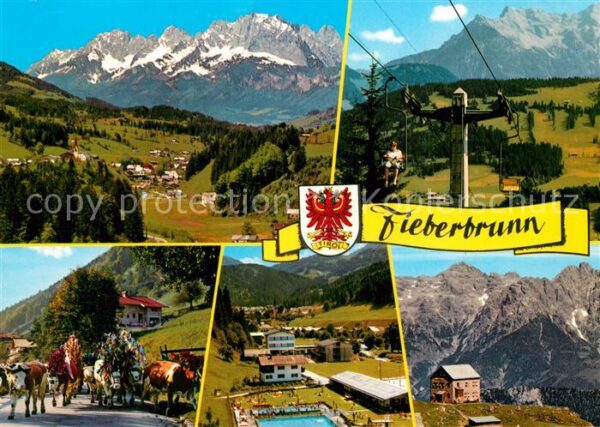 Fieberbrunn Tirol Kühe Sessellift Freibad