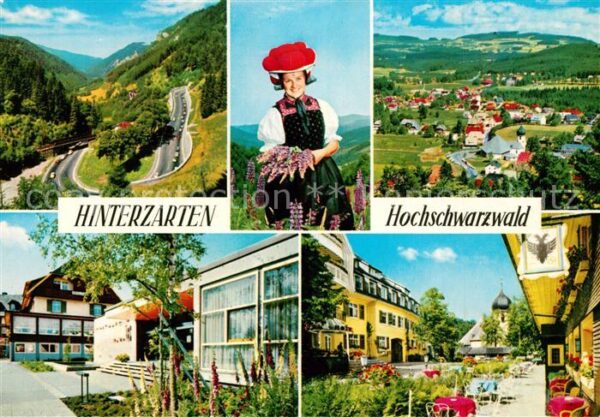Hinterzarten Frau in Tracht Kirchenpartie