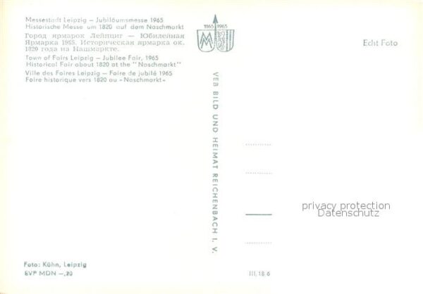 Leipzig Jubiläumsmesse 1965 auf dem Naschmarkt – Bild 2