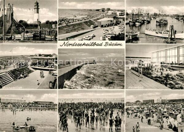 Buesum Nordseebad Hafen Leuchtturm Strand Mole Wellenbad