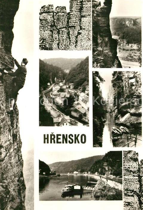 Hrensko Flusspartie Sandsteinfelsen