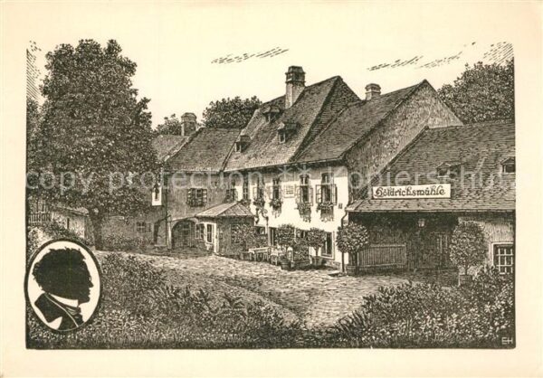 Hinterbruehl Niederoesterreich Gasthof Höldrichsmühle Zeichnung