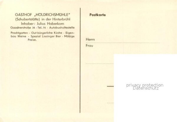 Hinterbruehl Niederoesterreich Gasthof Höldrichsmühle Zeichnung – Bild 2