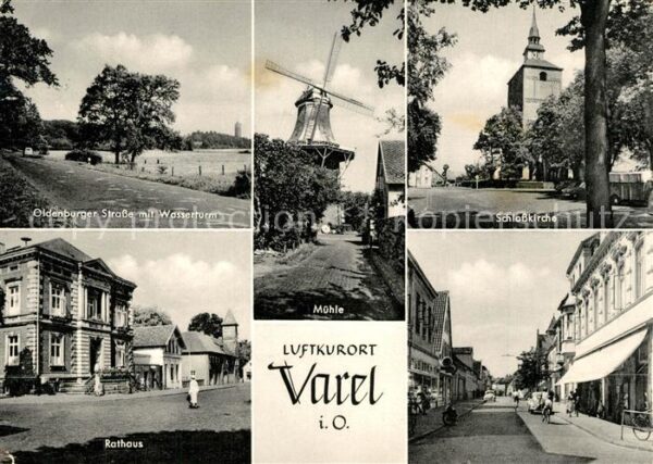 Varel Jadebusen Oldenburger Strasse mit Wasserturm Schl