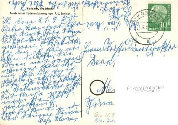 Korbach Stechbahn Federzeichnung von F.-L. Jani – Bild 2