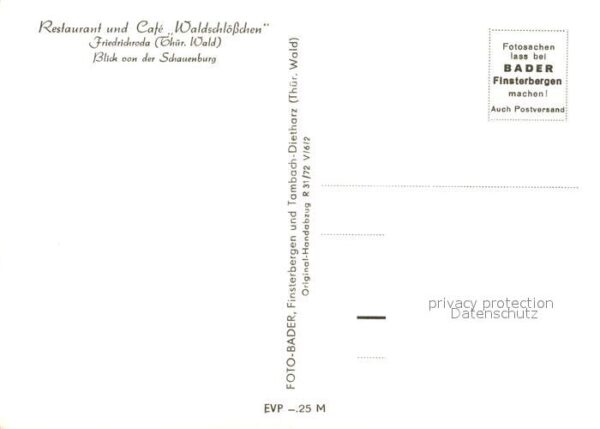 Friedrichsroda Restaurant Cafe Waldschlösschen Blick v – Bild 2