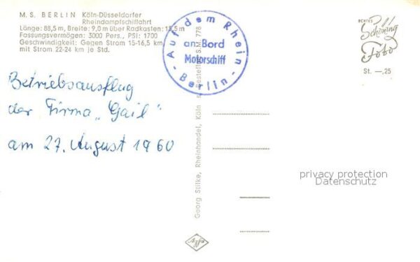 Motorschiffe M.S. Berlin Köln-Düsseldorfer-Rheindamp – Bild 2