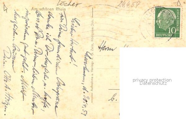 Foto Zeitz F.G. Nr. 1113 Burg Katz Loreley St. Goar St. Goa – Bild 2