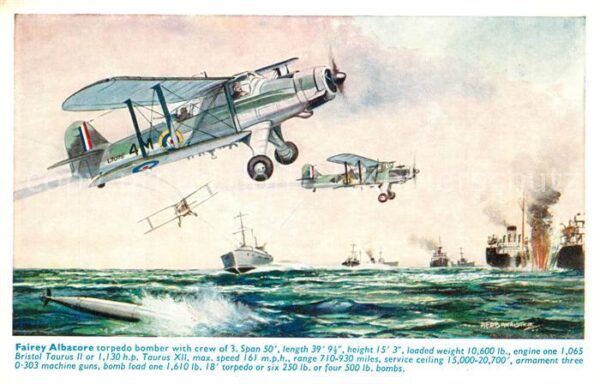 Flugzeuge Militaria Fairey Albacore Torpedo Bomber